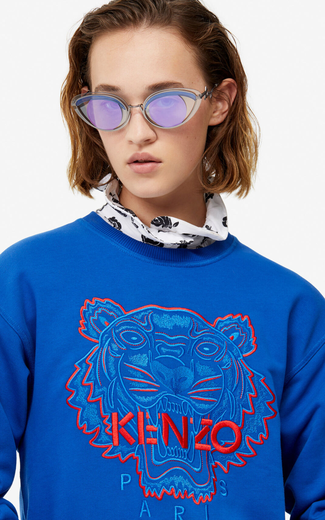 Sweat Kenzo Femme Two tone Tiger Bleu HCSFY-4315